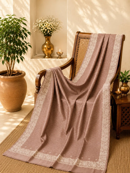Dusty Mauve Tussar Bandhej Saree image 2