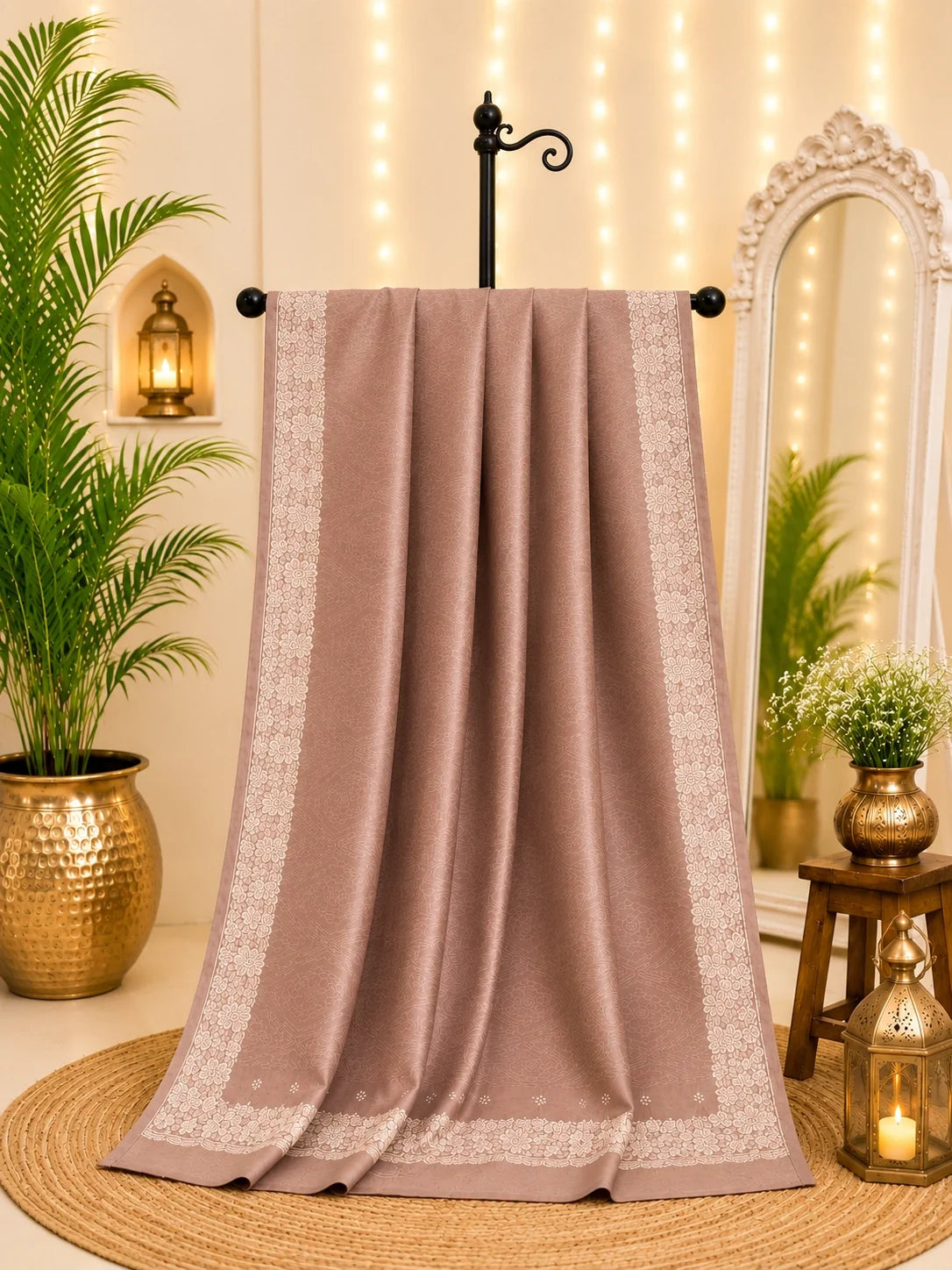Dusty Mauve Tussar Bandhej Saree image 3