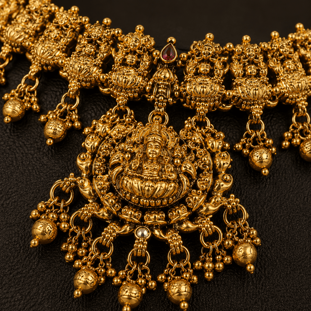 Antique Temple Choker Jewellery Set with Jhumka Earrings