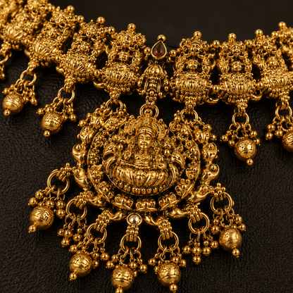 Antique Temple Choker Jewellery Set with Jhumka Earrings