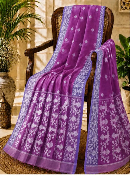 Purple Muslin Jamdani Saree product image