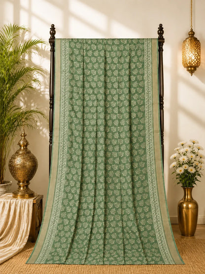 Sage Green Maheshwari Saree image 3